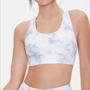 Forever 21 Tie dye Sports Bra Grey/White Size M